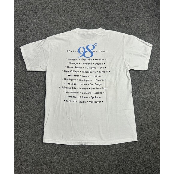 Vintage 98 Degrees Boy Pop Band Shirt 2001 Revelation Tour T-Shirt Size Medium - Picture 6 of 6